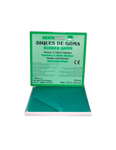 Dique Goma Verde Mentol. 36U. -