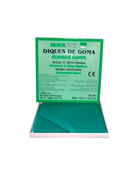 Dique Goma Verde Mentol. 36U. -