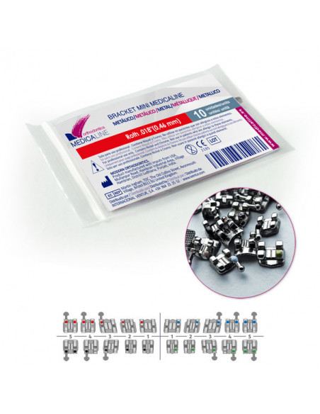 Bracket Metalico Mini Roth .022 Reposicion 10 Und - MEDICALINE
