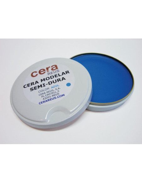 Cera Modelar Semi-Dura Azul Claro En Tarrina 50Gr. - REUS