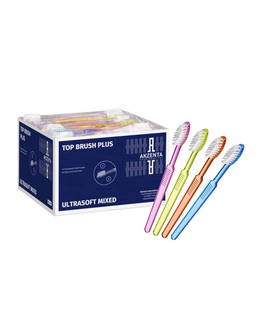 ▷ TOP BRUSH PLUS 100 cepillos de dientes desechables con pasta