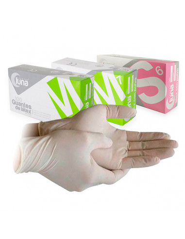 GUANTES LATEX S/POLVO X-PEQUEÑOS LUNA 100u.