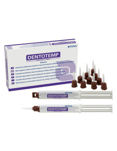 Cemento temporal larga duración DentoTemp Temporary(2 jeringas Automix de 5ml + 20 puntas de mezcla.)