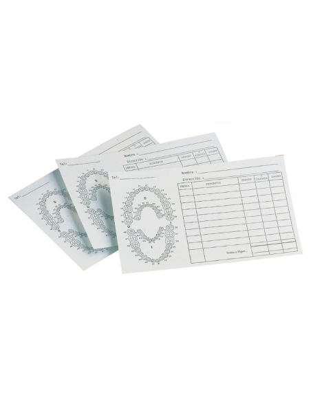 Fichas dentales de papel impresas (200 uds.)