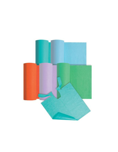 Babero en rollo de papel y polietileno (80 und)-Azul Marino