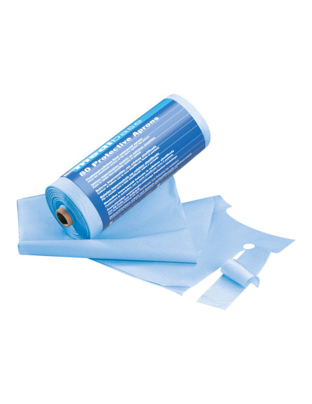 Babero en rollo de papel y polietileno (80 und)-Azul Marino