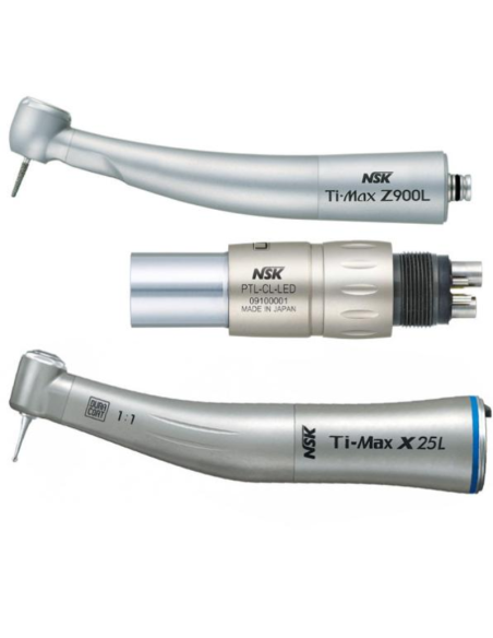 Kit Premium Rotatorio NSK - Turbina Ti-Max Z990L + Acoplamiento PTL-CL-LED + Contra-Ángulo Ti-Max X25L