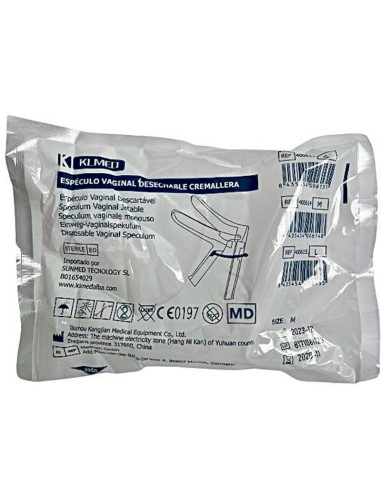 ESPECULO VAGINAL ESTERIL DESECHABLE TIPO CREMALLERA TALLA S