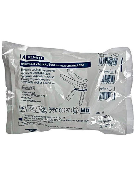 ESPECULO VAGINAL ESTERIL DESECHABLE TIPO CREMALLERA TALLA S