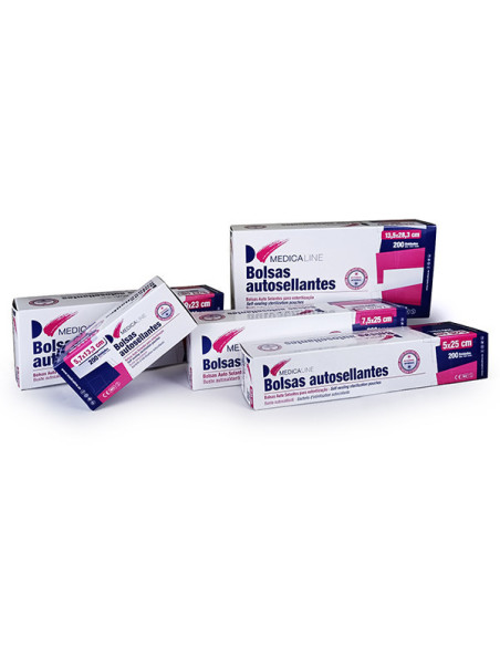 Bolsas Autoadhesivas para esterilización de instrumentos. caja de  200Ud - MEDICALINE
