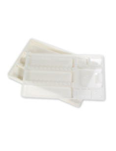Bandejas de plástico con Compartimentos. 400U -28x18