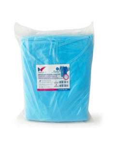 Bata Azul L 115X137Cm 25G Man.Lar. PuñO Elast. 10U - MEDICALINE