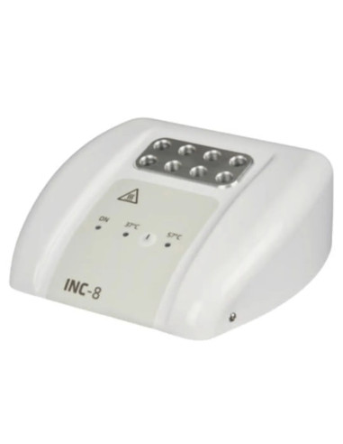 Incubadora Biológica INC-8 para Indicadores de Esterilización — 8 viales simultáneos, 37 °C o 57 °C, regulación digital