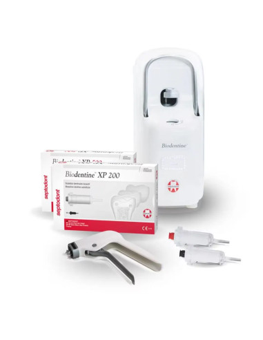 Septodont Biodentine XP Starter Pack — Sustituto dentinario bioactivo con cartucho, pistola y vibradora