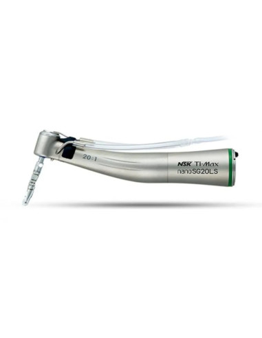 NSK Ti-Max Nano SG20LS Contra Ángulo Reductor 20:1 para Implantología — Cabezal nano, titanio DURACOAT