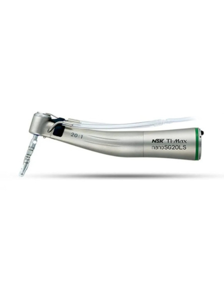 NSK Ti-Max Nano SG20LS Contra Ángulo Reductor 20:1 para Implantología — Cabezal nano, titanio DURACOAT