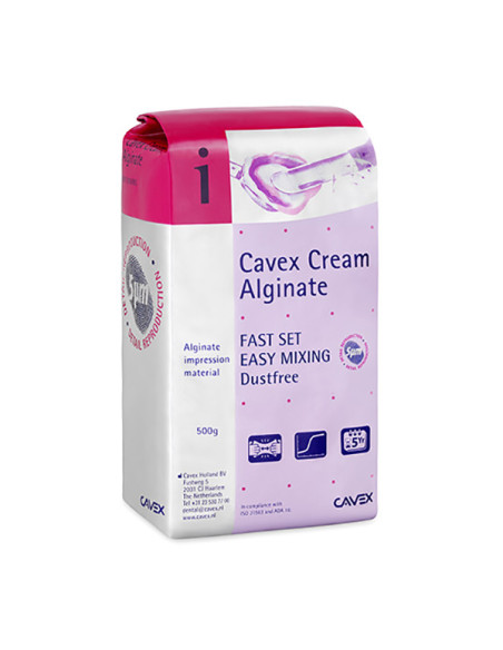 Material de impresión dental CAVEX ALGINATE CREAM FAST 500gr para Ortodoncia