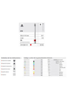Fresa dental FG 4310S 6 874 011 FG Diamante FINO - Intensiv