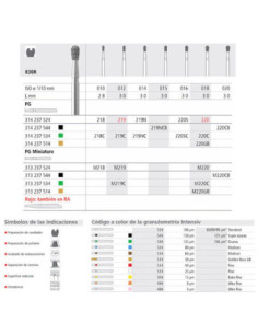 Fresa dental FG 220 6 830R 018 FG Diamante MEDIO - Intensiv