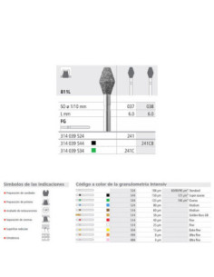 Fresa dental FG 241 6 037 FG Diamante MEDIO - Intensiv