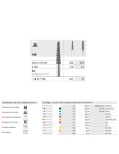 Fresa dental FG 6S 6 848 023 FG ESPIRAL Diamante MEDIO - Intensiv