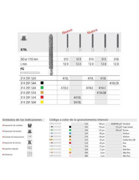 Fresa dental FG 6 CB 016 FG Diamante S GRUESO - Intensiv