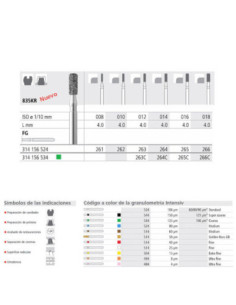 Fresa dental FG 263 6 C 835KR 012 FG Diamante GRUESO - Intensiv