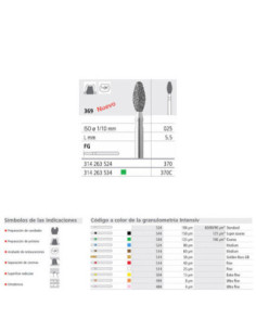 Fresa dental FG 370 6 C 369 025 FG Diamante GRUESO - Intensiv