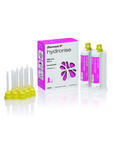 Silicona dental HYDRORISE LIGHT FAST 2X50ml + PTAS AMARILLAS - Zhermack