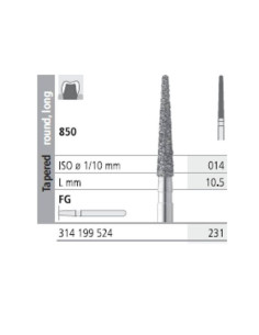 Fresa dental FG 50D6 6 850 014 FG Diamante X FINO - Intensiv