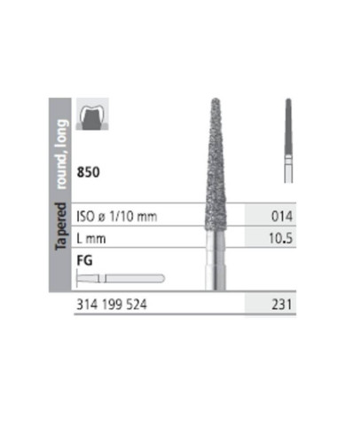 Fresa dental FG 50D6 6 850 014 FG Diamante X FINO - Intensiv