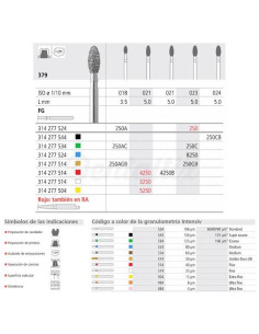 Fresa dental FG 260 6 379 016 FG Diamante MEDIO - Intensiv