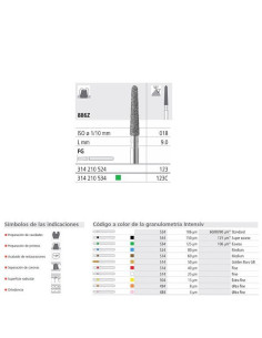 Fresa dental FG 123 6 C 886Z 018 FG Diamante GRUESO - Intensiv