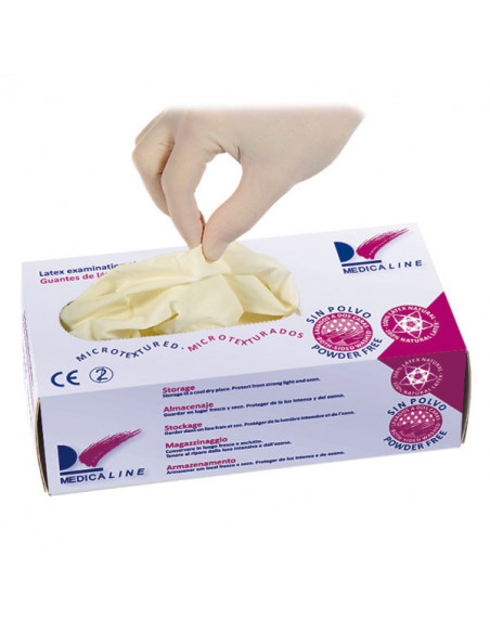 Guantes Latex Medicaline .S/P.100U - MEDICALINE