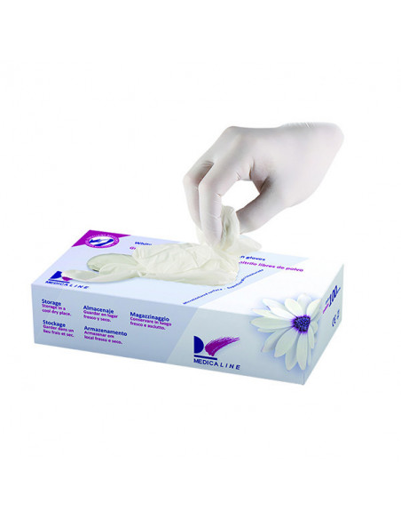 Guantes Nitrilo Blanco Medicaline  100U - MEDICALINE