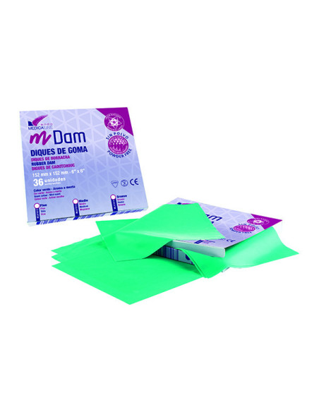 Diques Goma Medios Verdes 36U. - MEDICALINE