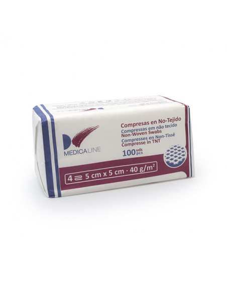 Gasas quirúrgicas 5X5Cm. No Esteril 40G/M2 100U. - MEDICALINE