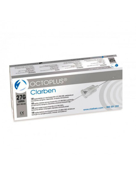 Aguja Octoplus C/Plast. 0.4X38 27G Larga 100U. - CLARBEN