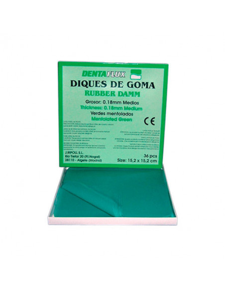Dique Goma Verde Mentol. 36U. -