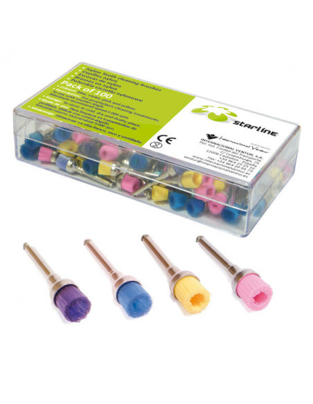 Cepillo Profilaxis Nylon Color Sdo. 100U - STARLINE