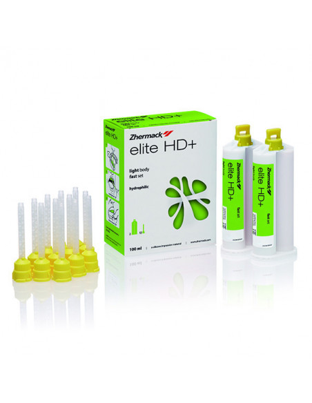 Elite HD+ Fast Light 2x50 ml - Silicona ligera de alta precisión para impresiones dentales