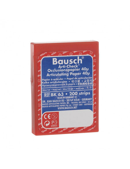 Papel Articular Azul/Rojo Tiras Precortadas  200U.Bk63 - BAUSCH